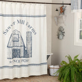 Sawyer Mill Blue Barn Shower Curtain-Lange General Store