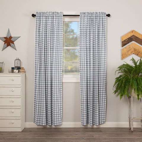 Sawyer Mill Blue Plaid Panel Curtains-Lange General Store