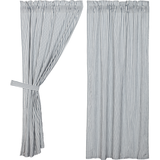 Sawyer Mill Blue Ticking Stripe Short Panel Curtains-Lange General Store