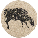 Sawyer Mill Charcoal Cow Coasters-Lange General Store