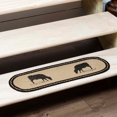 Sawyer Mill Cow Oval Stair Tread Latex Rug-Lange General Store