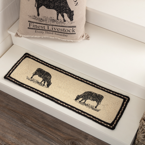 Sawyer Mill Cow Rectangle Stair Tread Latex Rug-Lange General Store