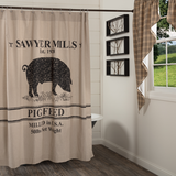 Sawyer Mill Pig Shower Curtain-Lange General Store