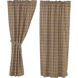 Sawyer Mill Charcoal Plaid Short Panel Curtains-Lange General Store