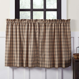 Sawyer Mill Charcoal Plaid Tier Curtains 36"-Lange General Store