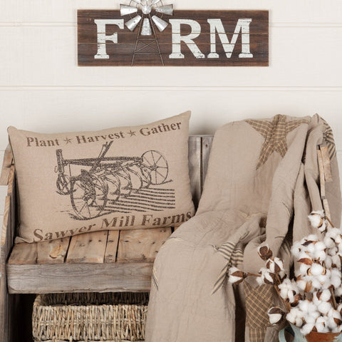 Sawyer Mill Charcoal Plow Pillow-Lange General Store