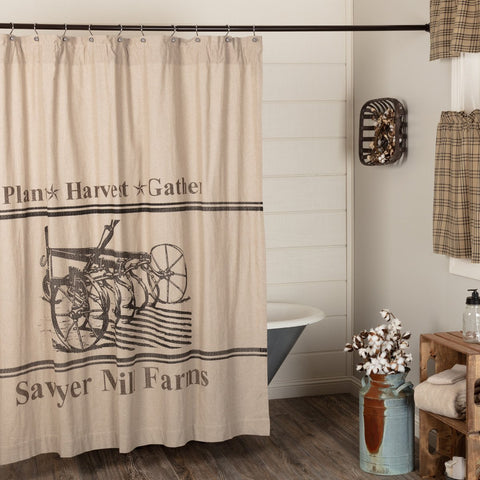 Sawyer Mill Charcoal Plow Shower Curtain-Lange General Store