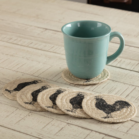 Sawyer Mill Charcoal Poultry Coasters-Lange General Store