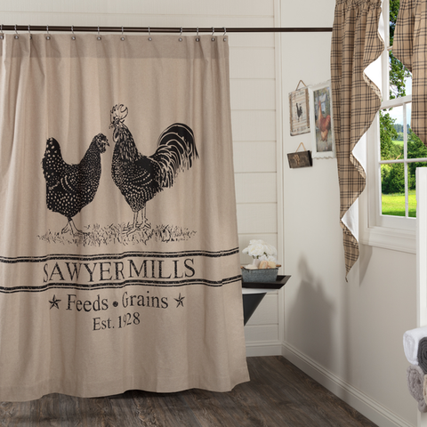Sawyer Mill Poultry Shower Curtain-Lange General Store