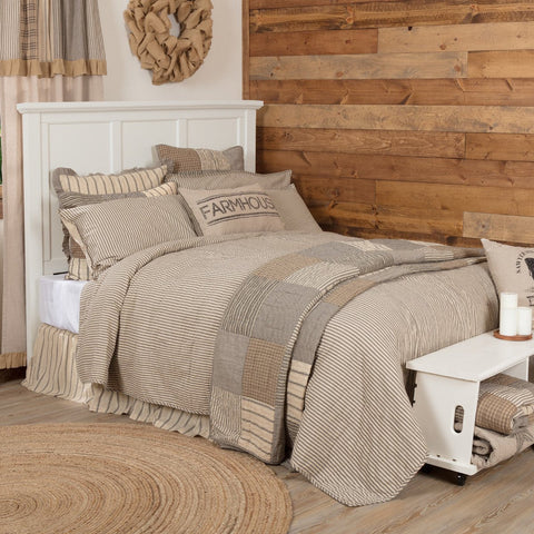 Sawyer Mill Charcoal Ticking Stripe Quilt-Lange General Store