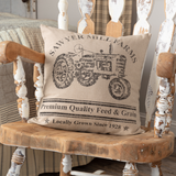 Sawyer Mill Charcoal Tractor Pillow-Lange General Store
