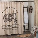 Sawyer Mill Charcoal Tractor Shower Curtain-Lange General Store
