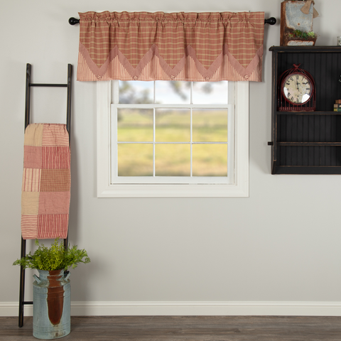 Sawyer Mill Red Layered Valance-Lange General Store