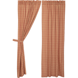 Sawyer Mill Red Plaid Panel Curtains-Lange General Store