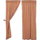 Sawyer Mill Red Plaid Short Panel Curtains-Lange General Store