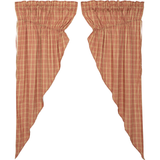 Sawyer Mill Red Plaid Short Prairie Curtains-Lange General Store