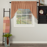 Sawyer Mill Red Plaid Swag Curtains-Lange General Store
