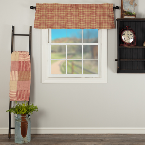 Farmstead Red Plaid Valance - Lange General Store
