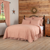 Sawyer Mill Red Ticking Stripe Twin Quilt Coverlet-Lange General Store