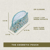 Feedsack Delicate Floral Blue Cosmetic Pouch-Lange General Store