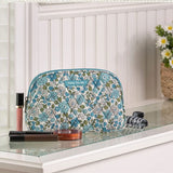 Feedsack Delicate Floral Blue Cosmetic Pouch-Lange General Store