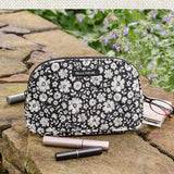 Feedsack Floral Black Cosmetic Pouch-Lange General Store