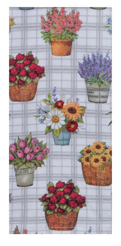 Flower Market Floral Pots Terry Towel-Lange General Store