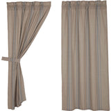 Grain Sack Blue Short Panel Curtains-Lange General Store