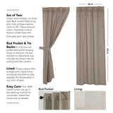 Grain Sack Blue Short Panel Curtains-Lange General Store