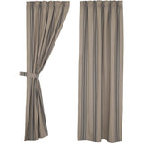 Grain Sack Charcoal Long Panel Curtains-Lange General Store