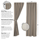 Grain Sack Charcoal Long Panel Curtains-Lange General Store