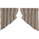 Grain Sack Charcoal Prairie Swag Curtains-Lange General Store