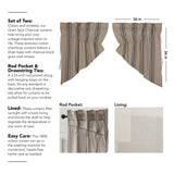 Grain Sack Charcoal Prairie Swag Curtains-Lange General Store
