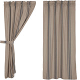 Grain Sack Charcoal Short Panel Curtains-Lange General Store