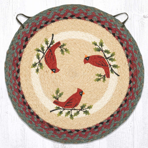 Holly Cardinal Braided Chair Pad-Lange General Store