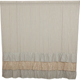 Kaila Ticking Stripe Ruffled Shower Curtain-Lange General Store