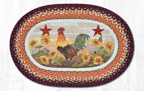 Morning Rooster Braided Rug-Lange General Store
