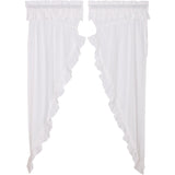 Muslin Ruffled Bleached White Long Prairie Curtains-Lange General Store
