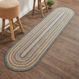 Navy Rose Collection Braided Rugs - Oval - Lange General Store