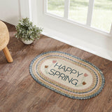 Navy Rose Happy Spring Collection Braided Rugs - Oval-Lange General Store