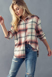 Plaid Flannel Button Down Shirt - Terracotta-Lange General Store
