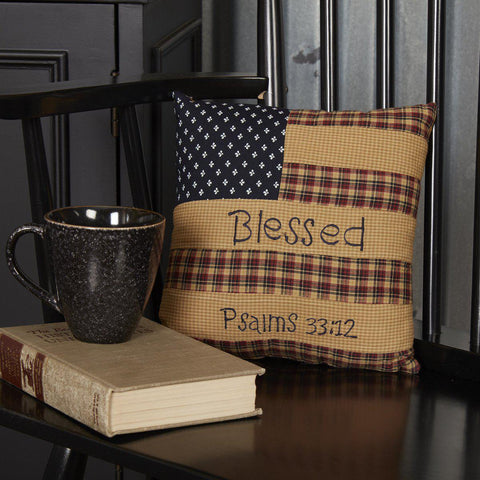 Patriotic Patch Blessed Pillow-Lange General Store