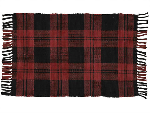 Red and Black Buffalo Check Rag Rug-Lange General Store