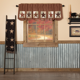Rustic Star Patch Block Valance - Lange General Store
