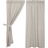 Hatteras Seersucker Blue Ticking Stripe Short Panel Curtains-Lange General Store