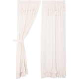 Simple Life Flax Antique White Ruffled Panel Curtains-Lange General Store