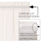 Simple Life Flax Antique White Short Panel Curtains-Lange General Store