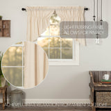 Simple Life Flax Natural Prairie Swag Curtains-Lange General Store