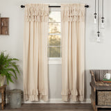 Simple Life Flax Natural Ruffled Panel Curtains-Lange General Store