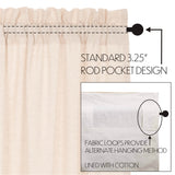 Simple Life Flax Natural Ruffled Single Panel Curtain 96"-Lange General Store